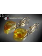 Russian Soviet silver rose gold plated 925 Amber earrings veab003